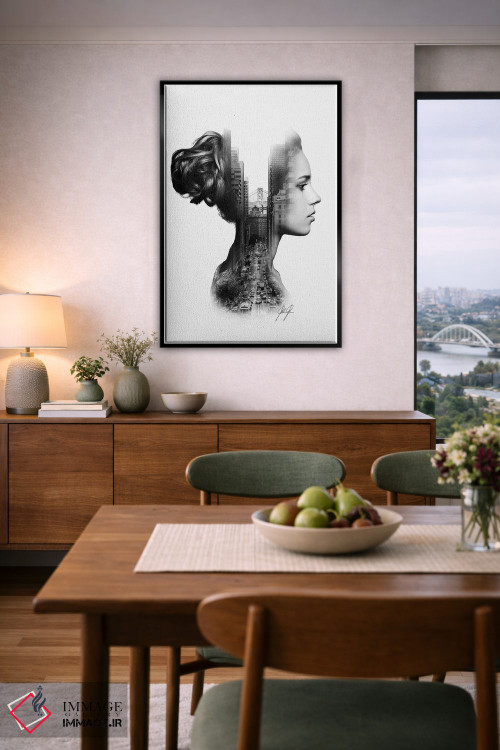 تابلو دکوراتیو پروفایل با نوردهی دوگانه اثر کاترین فدرر - D6B