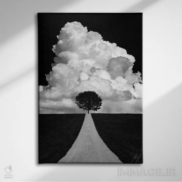 تابلو دکوراتیو درخت دوقلو اثر کاترین فدرر - نمای روبهرو روی دیوار