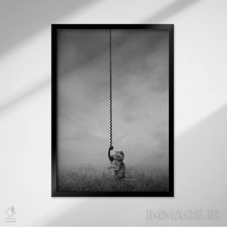 تابلو دکوراتیو تماس با خانه اثر کاترین فدرر - نمای قابدار مشکی