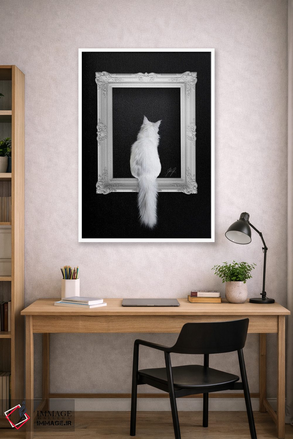 تابلو دکوراتیو گربه در قاب اثر کاترین فدرر - D1W