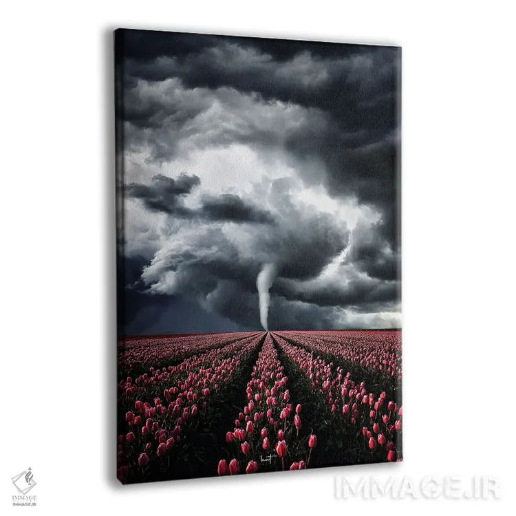 تابلو دکوراتیو لاله هایی که با طوفان می جنگند اثر کاترین فدرر - نمای پرسپکتیو محصول