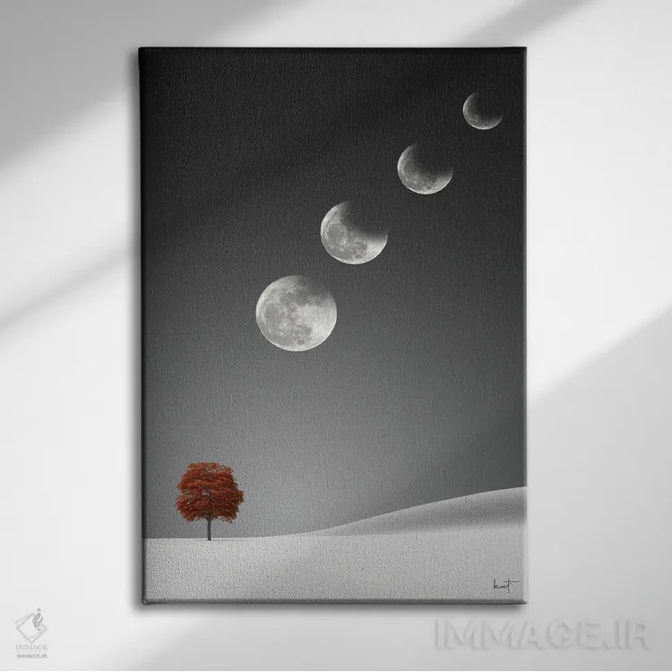 تابلو دکوراتیو خسوف ماه اثر کاترین فدرر - نمای روبهرو روی دیوار