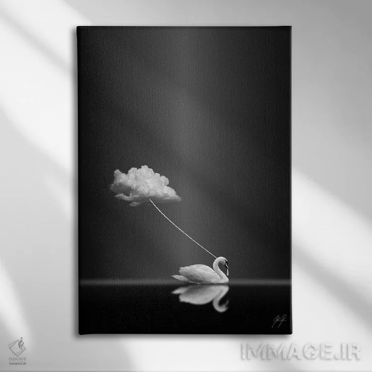 تابلو مینیمال دنبالم بیا اثر کاترین فدرر - نمای روبهرو روی دیوار