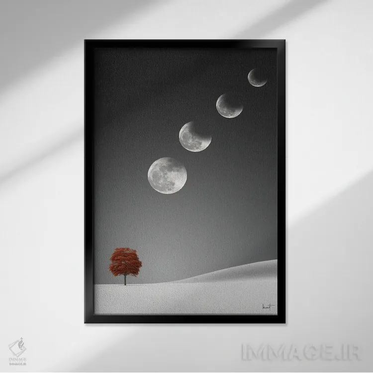 تابلو دکوراتیو خسوف ماه اثر کاترین فدرر - نمای قابدار مشکی