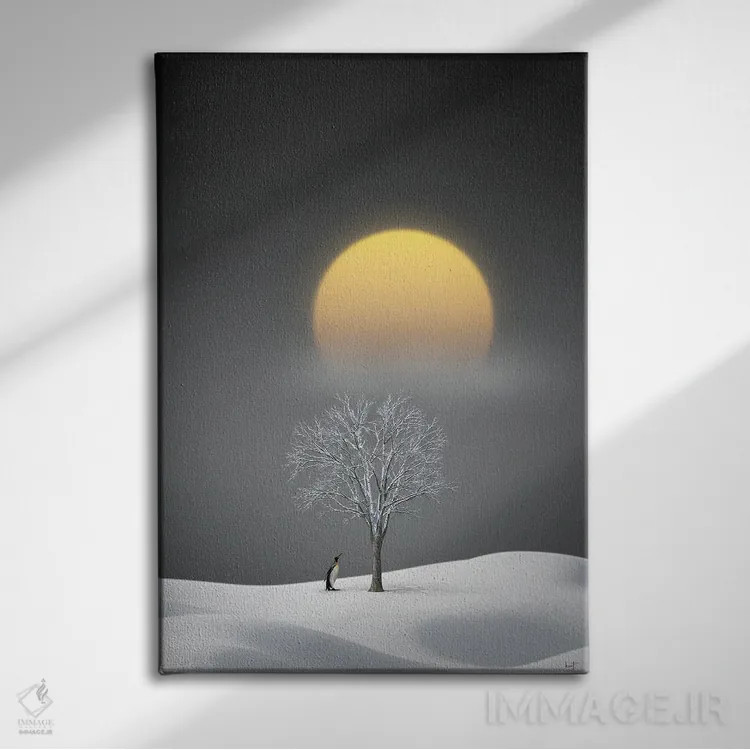 تابلو دکوراتیو درودهای ماه میانه زمستان اثر کاترین فدرر - نمای روبهرو روی دیوار