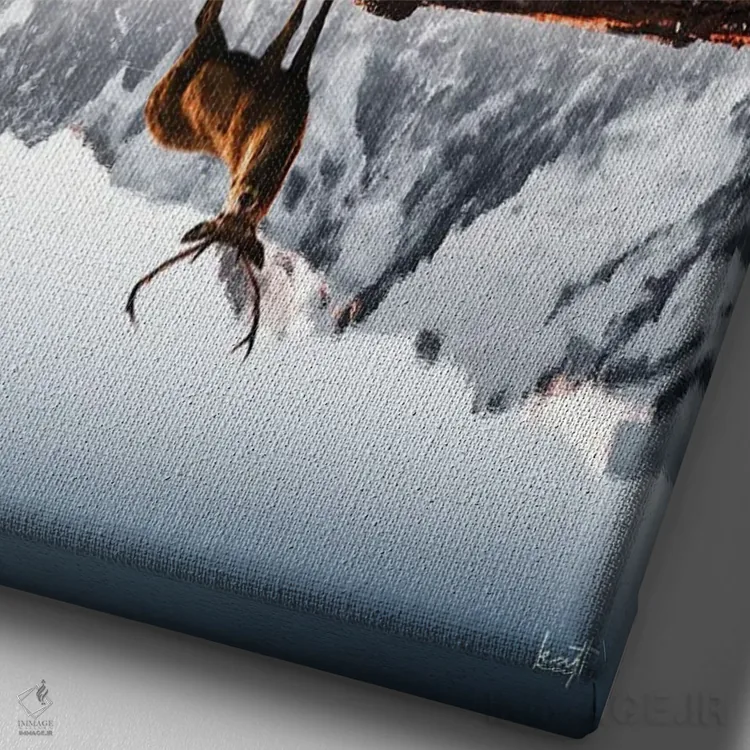 تابلو دکوراتیو در کوهستان اثر کاترین فدرر - نمای نزدیک بافت بوم