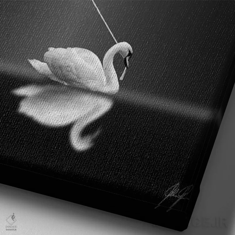 تابلو مینیمال دنبالم بیا اثر کاترین فدرر - نمای نزدیک بافت بوم