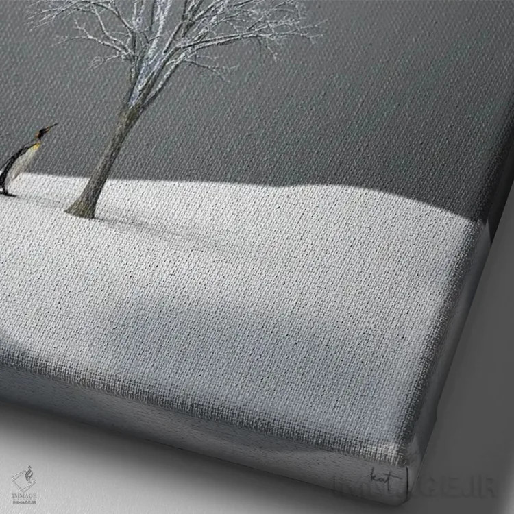 تابلو دکوراتیو درودهای ماه میانه زمستان اثر کاترین فدرر - نمای نزدیک بافت بوم