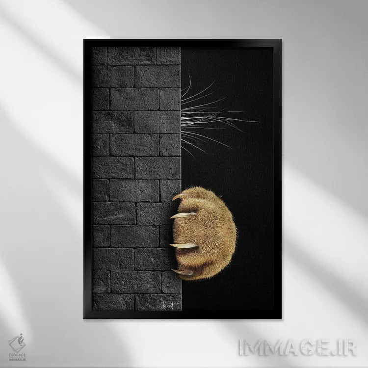 تابلو دکوراتیو خجالتی بودن در برابر کنجکاوی اثر کاترین فدرر - نمای قابدار مشکی