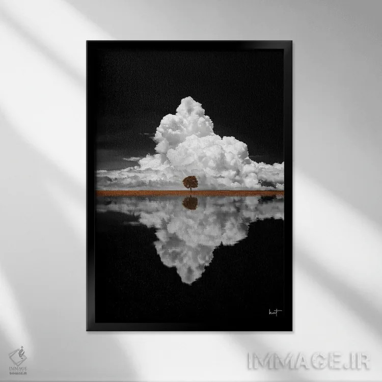تابلو دکوراتیو درخت افرا اثر کاترین فدرر - نمای قابدار مشکی
