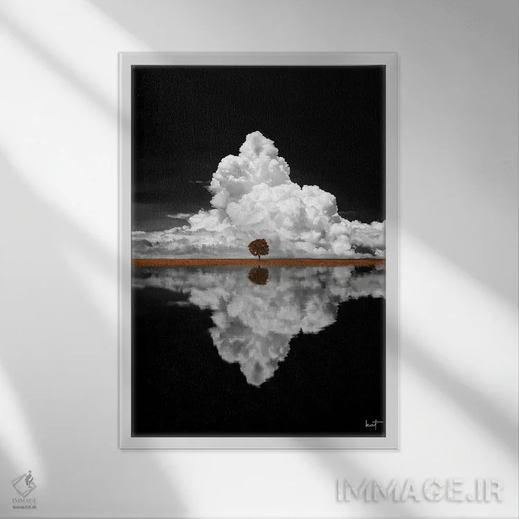 تابلو دکوراتیو درخت افرا اثر کاترین فدرر - نمای قابدار سفید