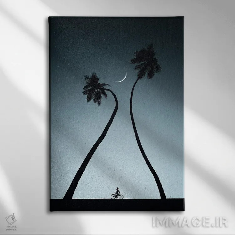 تابلو دکوراتیو نخل های خواهر اثر کاترین فدرر - نمای روبهرو روی دیوار