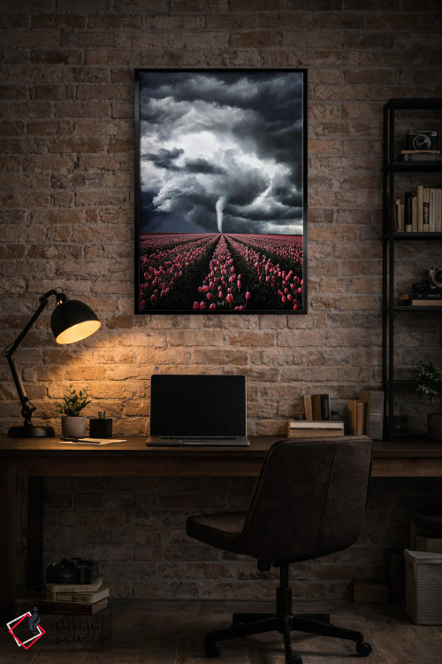 تابلو دکوراتیو لاله هایی که با طوفان می جنگند اثر کاترین فدرر - D4B