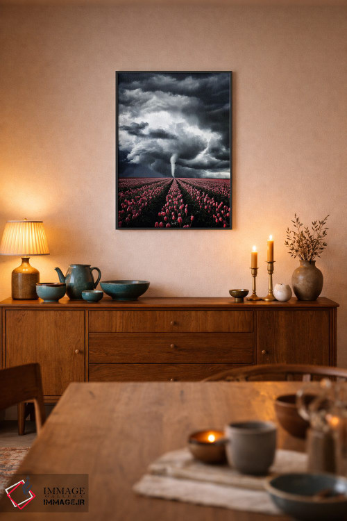 تابلو دکوراتیو لاله هایی که با طوفان می جنگند اثر کاترین فدرر - D6B