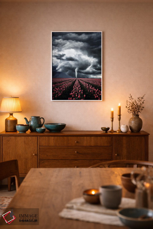 تابلو دکوراتیو لاله هایی که با طوفان می جنگند اثر کاترین فدرر - D5W