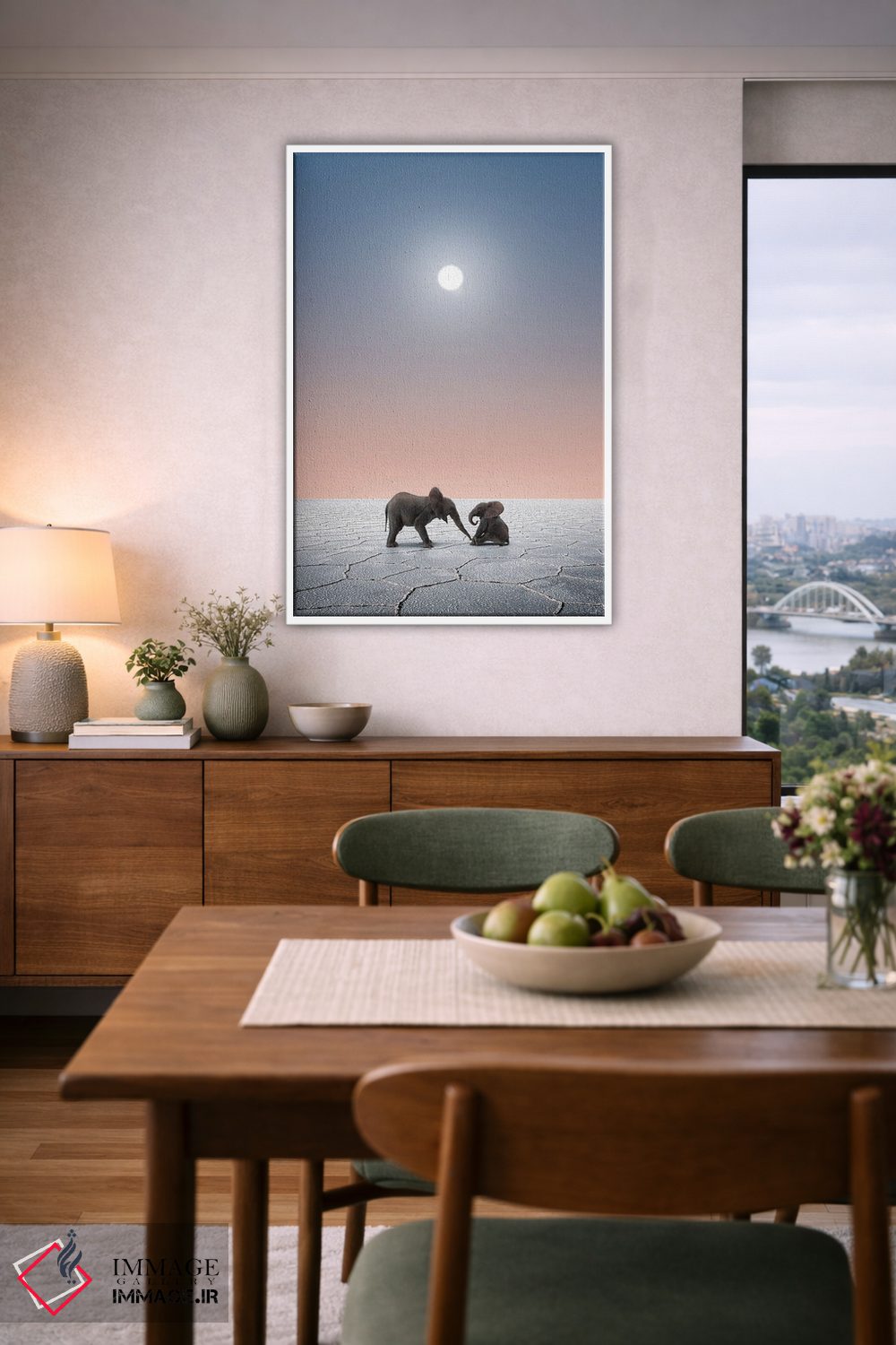 تابلو دکوراتیو فیل ها در صحرا اثر کاترین فدرر - D5W