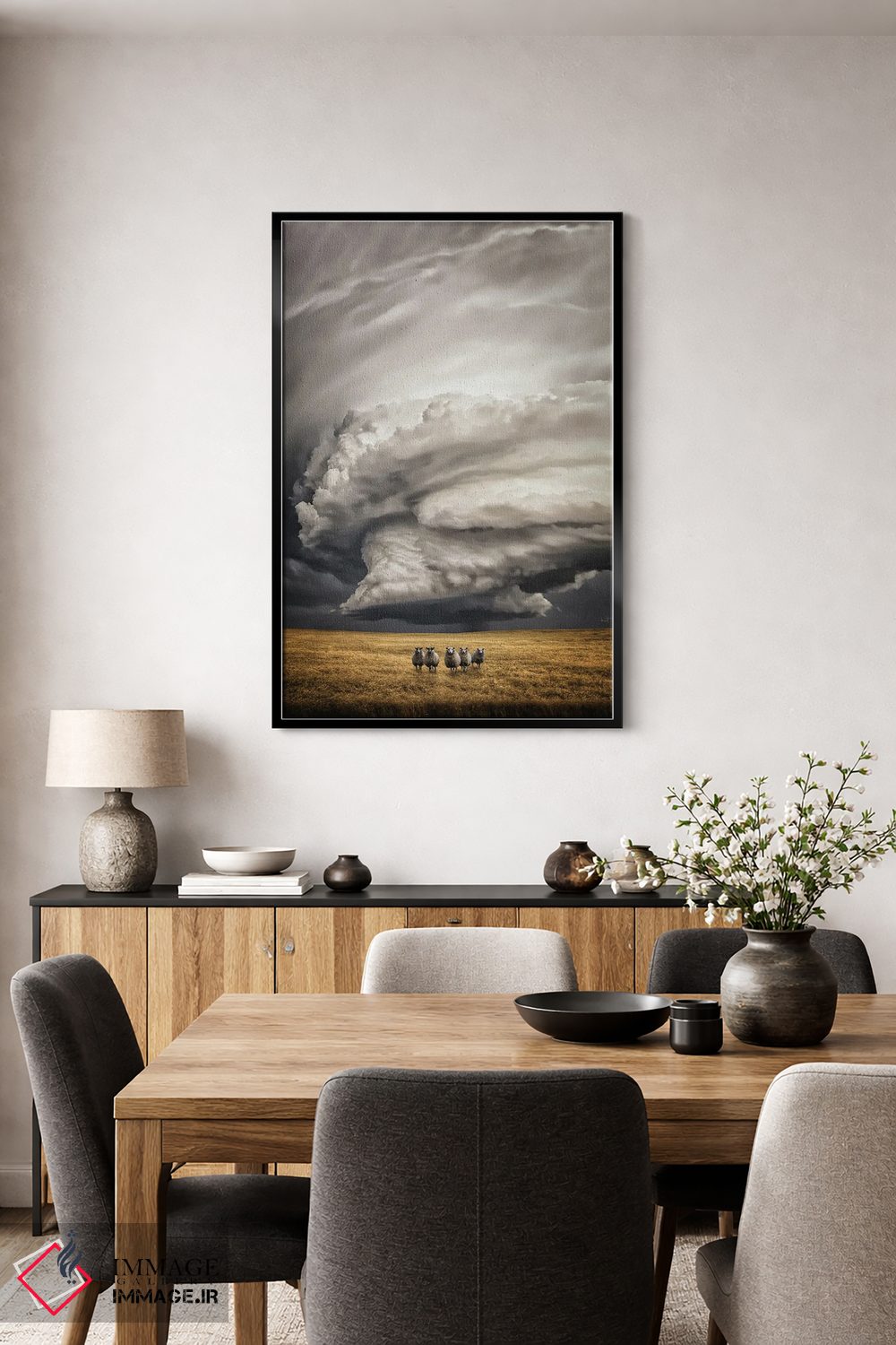 تابلو دکوراتیو گوسفند بی تفاوت اثر کاترین فدرر - D5B