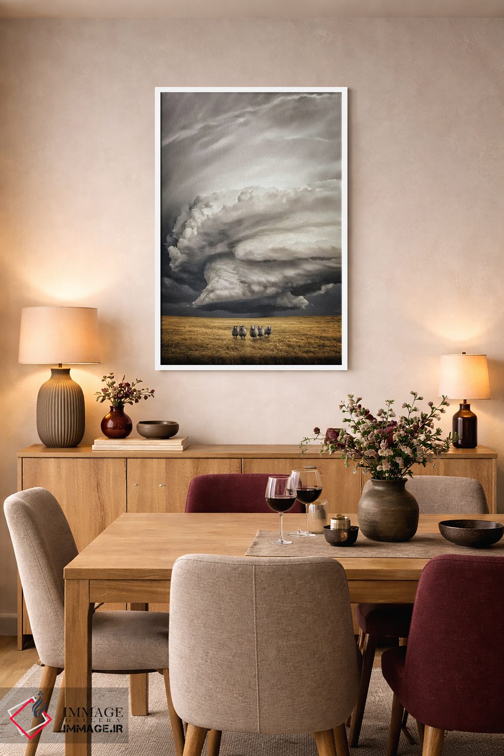 تابلو دکوراتیو گوسفند بی تفاوت اثر کاترین فدرر - D6W