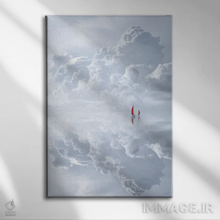 تابلو دکوراتیو ابرنما اثر کاترین فدرر - نمای روبهرو روی دیوار