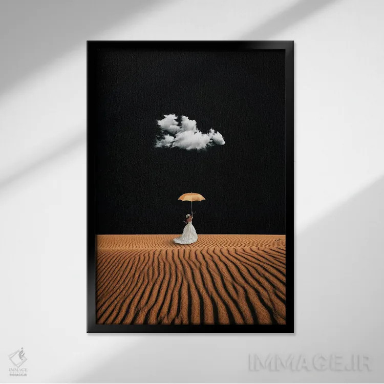 تابلو دکوراتیو یک بار دیگر اثر کاترین فدرر - نمای قابدار مشکی