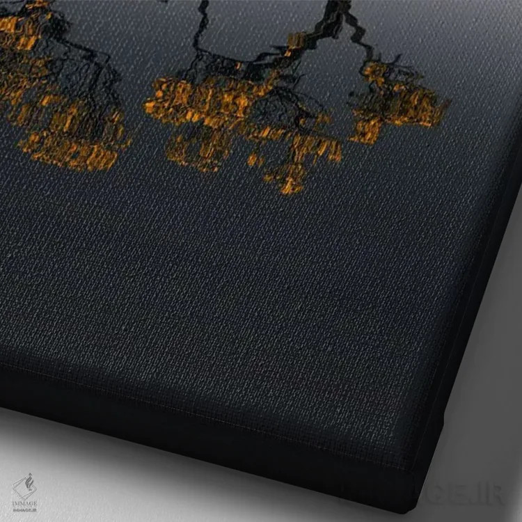 تابلو مینیمال مانگرو طلایی اثر کاترین فدرر - نمای نزدیک بافت بوم