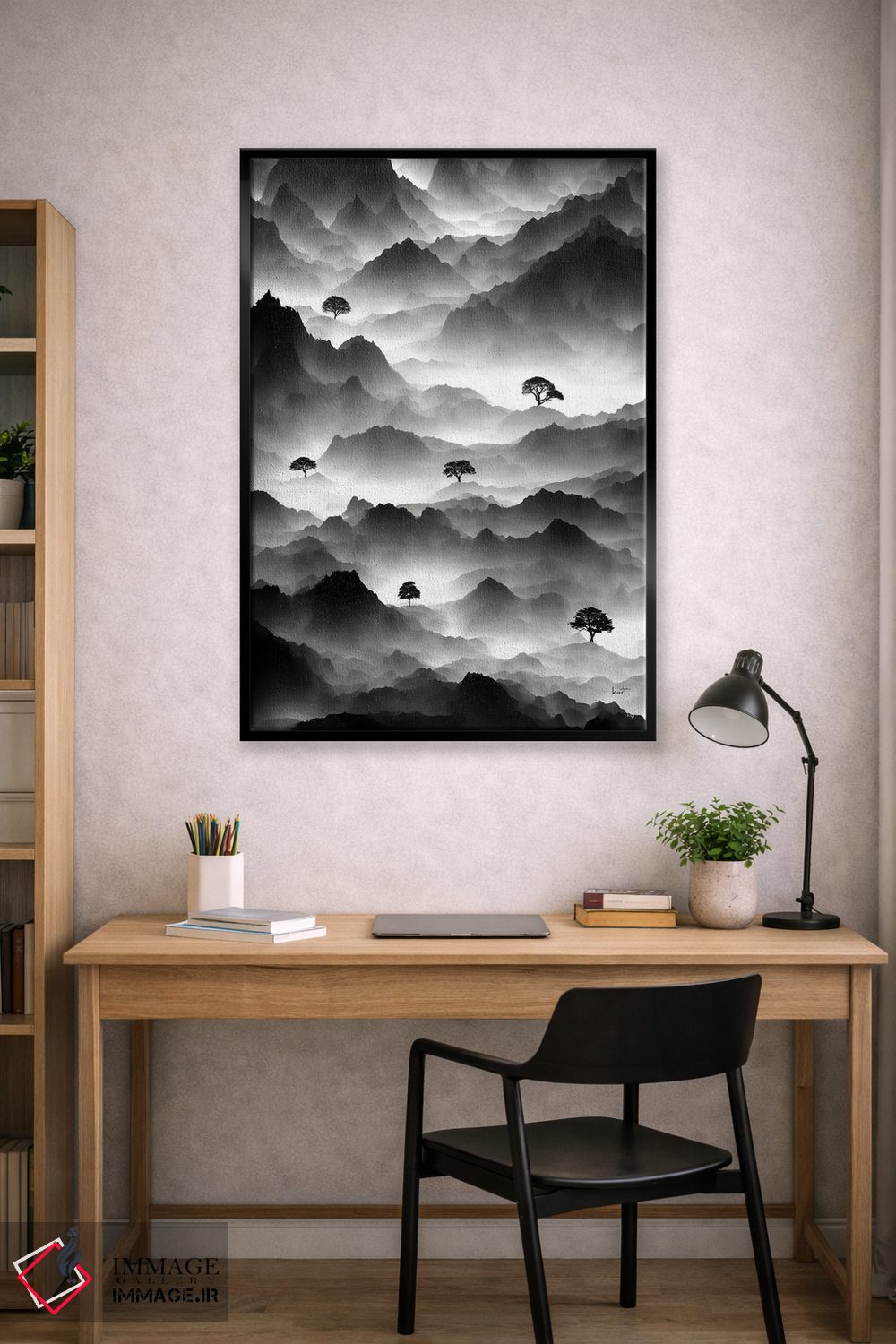 تابلو مینیمال منظره درختان اثر کاترین فدرر - D1B