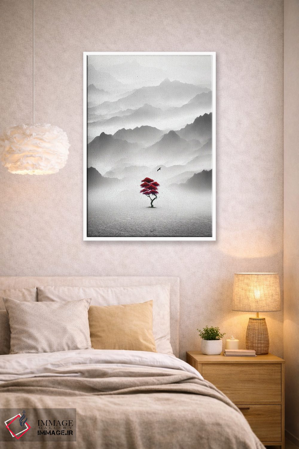 تابلو دکوراتیو قرمز اصیل اثر کاترین فدرر - D1W