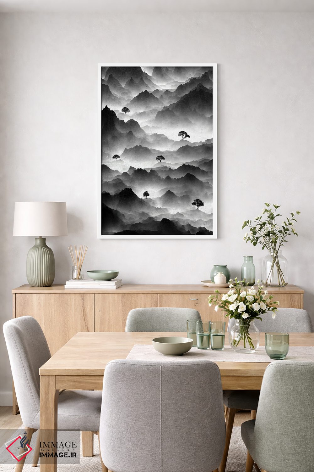 تابلو مینیمال منظره درختان اثر کاترین فدرر - D4W