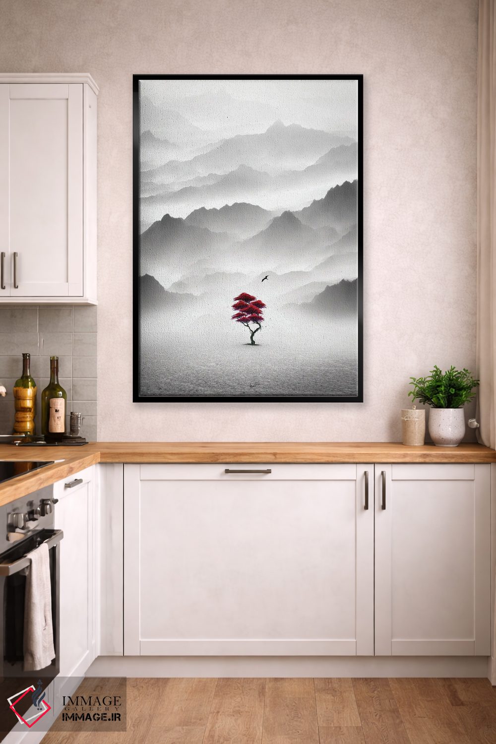 تابلو دکوراتیو قرمز اصیل اثر کاترین فدرر - D2B