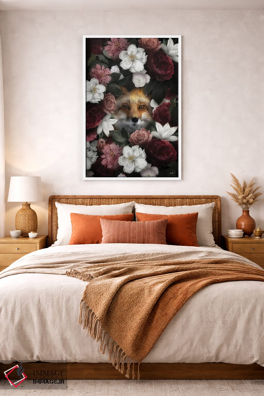 تابلو دکوراتیو روباه گل دار اثر کاترین فدرر - D3W