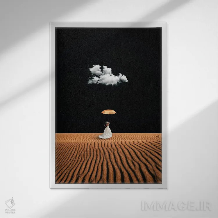 تابلو دکوراتیو یک بار دیگر اثر کاترین فدرر - نمای قابدار سفید