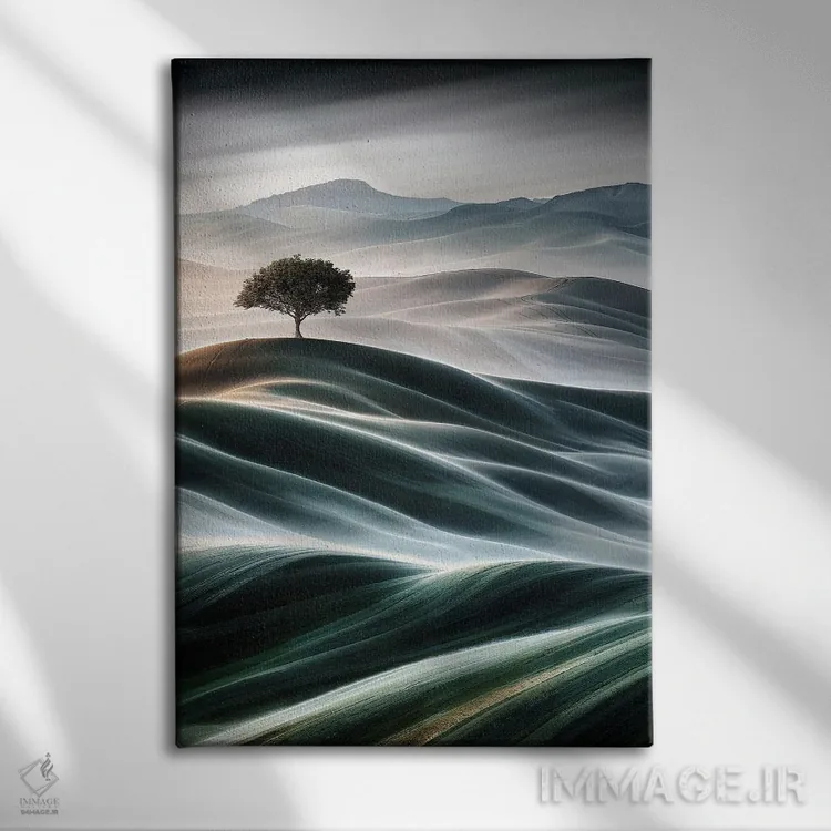 تابلو دکوراتیو تپه های ملایم اثر کاترین فدرر - نمای روبهرو روی دیوار