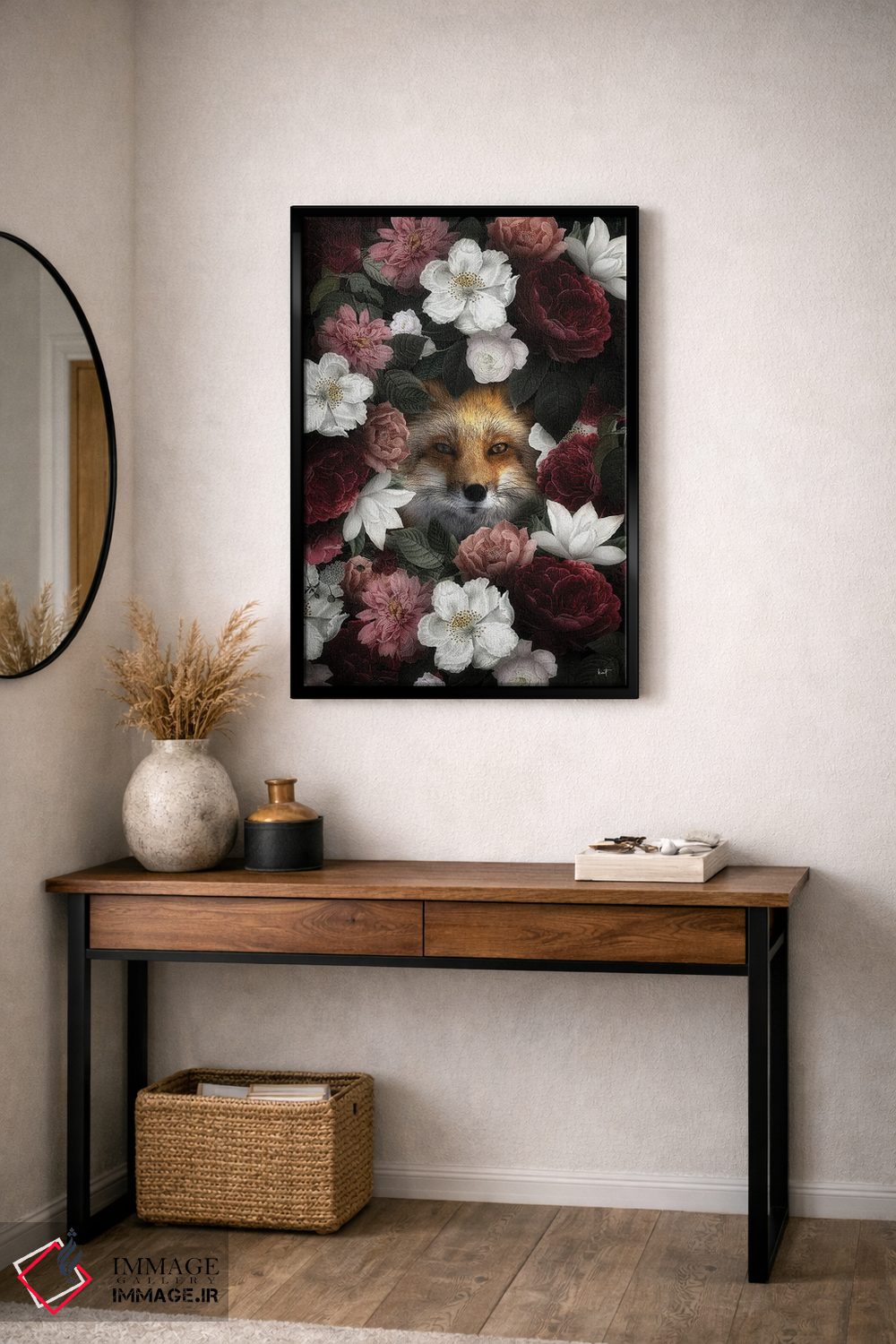 تابلو دکوراتیو روباه گل دار اثر کاترین فدرر - D4B