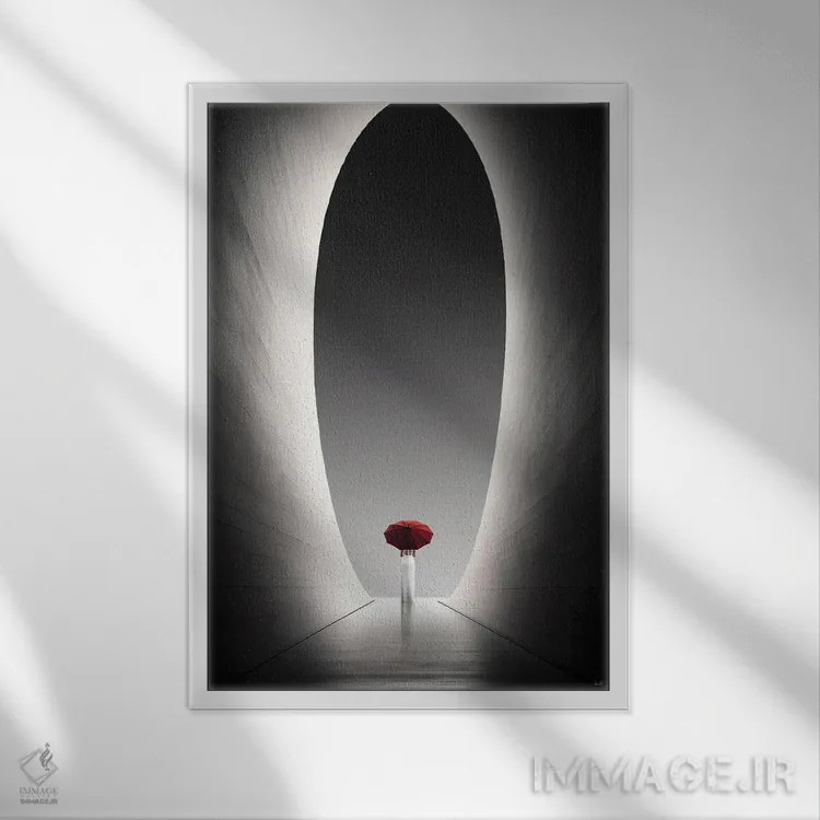 تابلو دکوراتیو طاق شفافیت اثر کاترین فدرر - نمای قابدار سفید