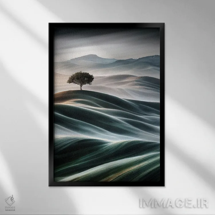 تابلو دکوراتیو تپه های ملایم اثر کاترین فدرر - نمای قابدار مشکی