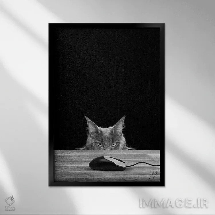 تابلو دکوراتیو غریزه طبیعی اثر کاترین فدرر - نمای قابدار مشکی