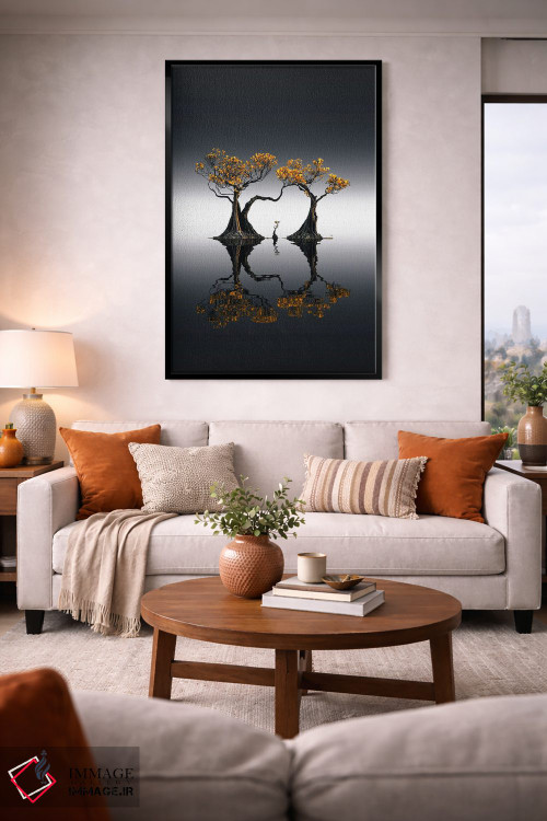 تابلو مینیمال مانگرو طلایی اثر کاترین فدرر - D2B