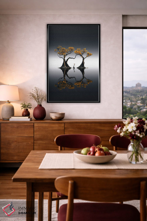 تابلو مینیمال مانگرو طلایی اثر کاترین فدرر - D3B