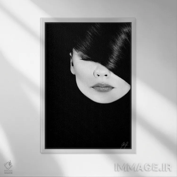 تابلو مینیمال سکوت اثر کاترین فدرر - نمای قابدار سفید