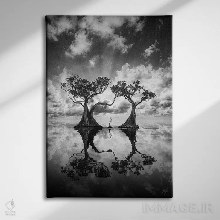 تابلو دکوراتیو درختان مانگرو ۲ اثر کاترین فدرر - نمای روبهرو روی دیوار