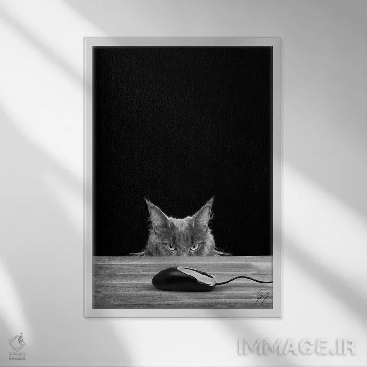 تابلو دکوراتیو غریزه طبیعی اثر کاترین فدرر - نمای قابدار سفید