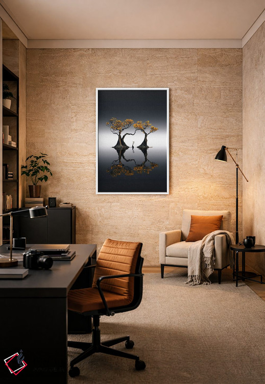 تابلو مینیمال مانگرو طلایی اثر کاترین فدرر - D5W