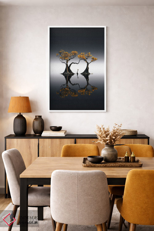 تابلو مینیمال مانگرو طلایی اثر کاترین فدرر - D4W