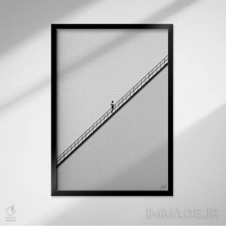 تابلو مینیمال بدون زحمت، خبری از شیرینی نیست ۱ اثر کاترین فدرر - نمای قابدار مشکی