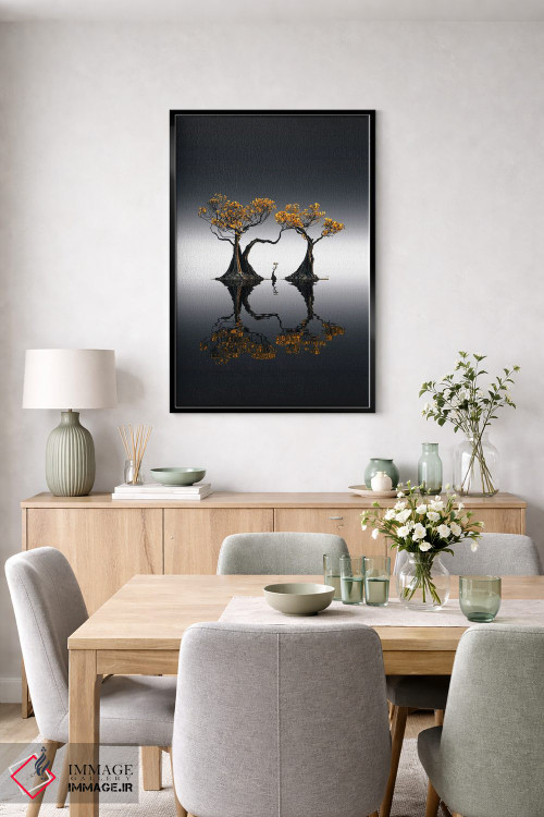 تابلو مینیمال مانگرو طلایی اثر کاترین فدرر - D6B