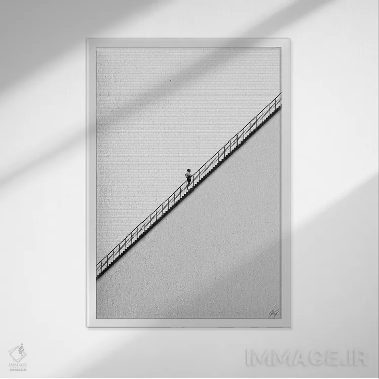 تابلو مینیمال بدون زحمت، خبری از شیرینی نیست ۱ اثر کاترین فدرر - نمای قابدار سفید