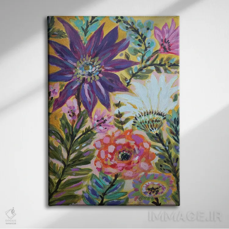 تابلو دکوراتیو باغ خیال انگیز ۱ اثر کارن فیلدز - نمای روبهرو روی دیوار