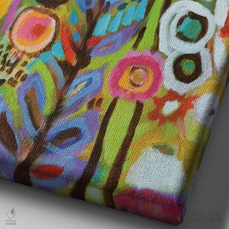 تابلو دکوراتیو باغ خیال انگیز ۳ اثر کارن فیلدز - نمای نزدیک بافت بوم