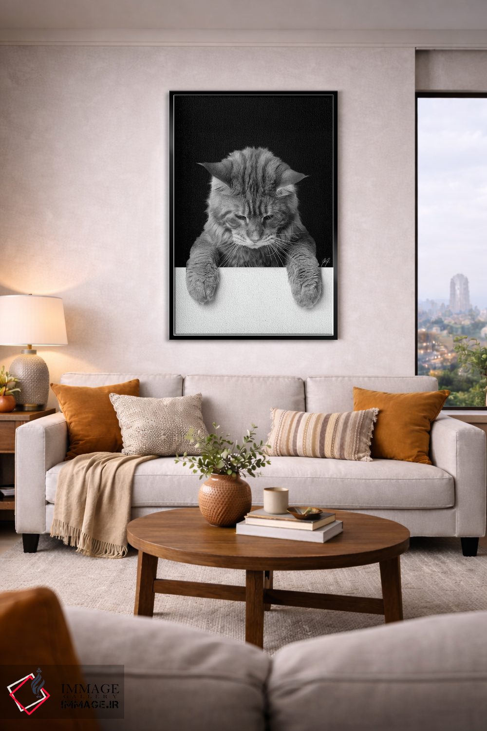تابلو دکوراتیو گربه بامزه ۱ اثر کاترین فدرر - D2B