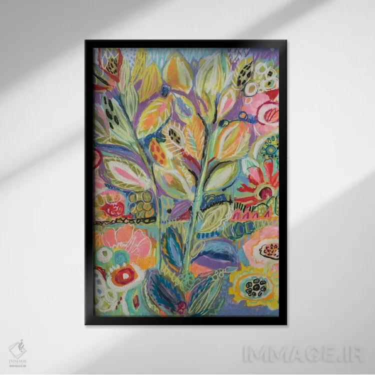 تابلو دکوراتیو باغ خیال انگیز ۲ اثر کارن فیلدز - نمای قابدار مشکی